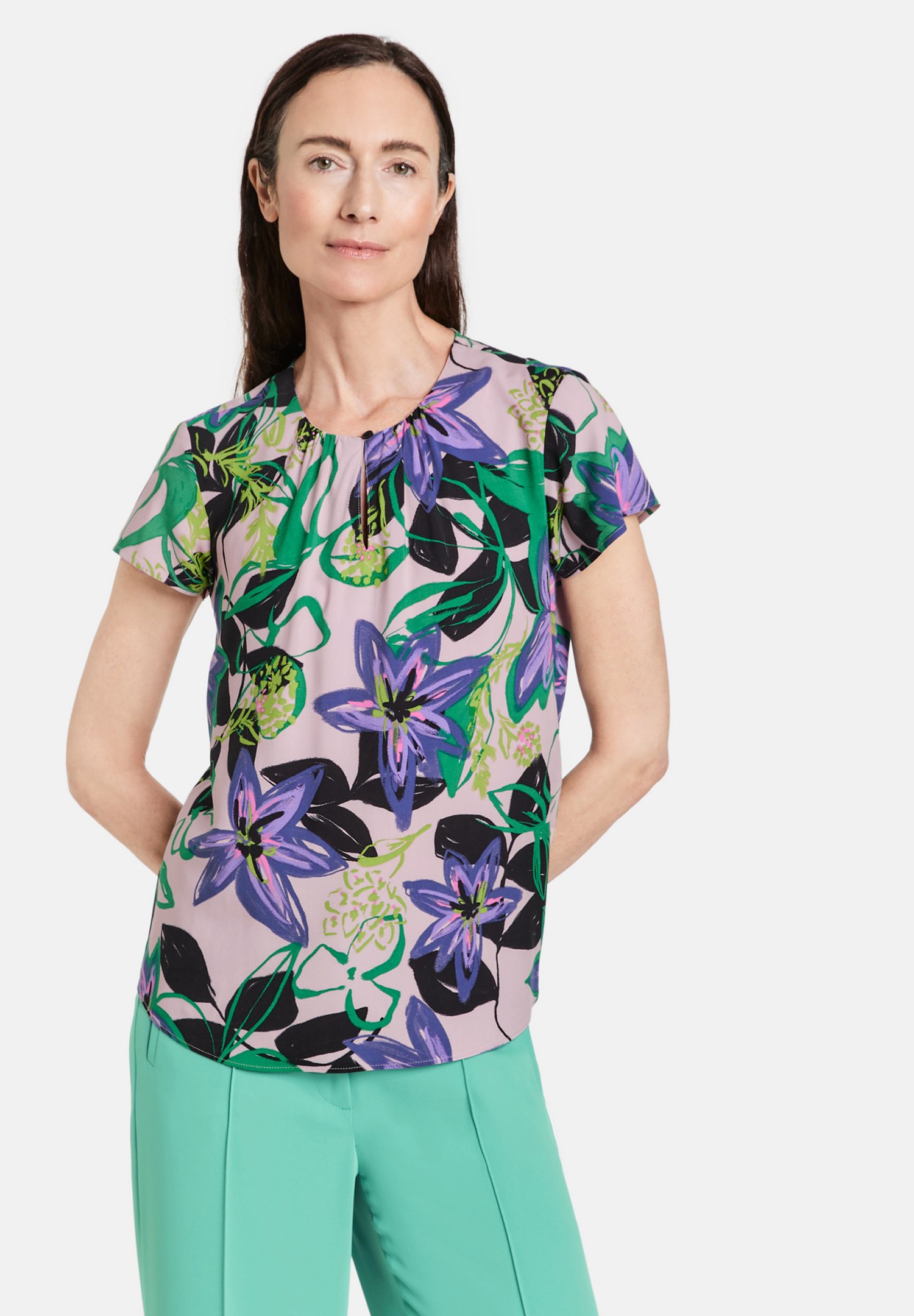 Bluse lila grün Clearance